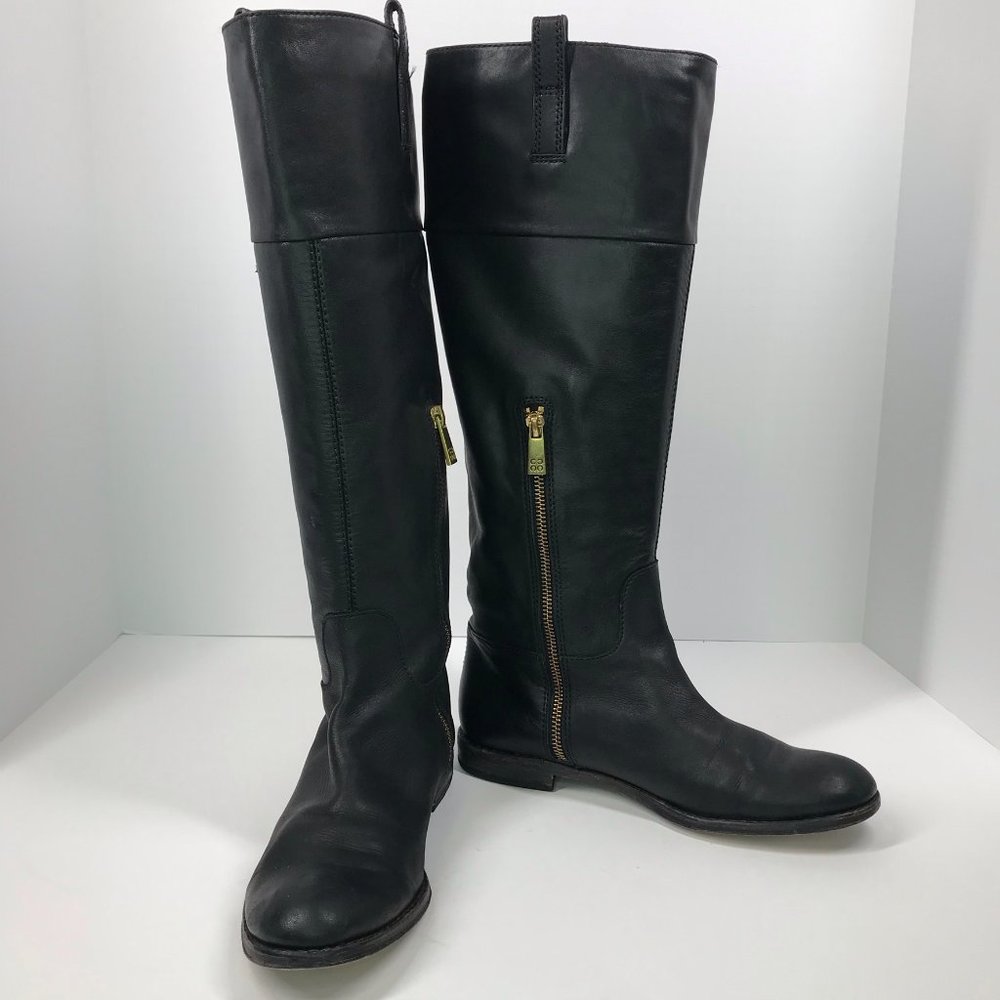 Coach Black & Gold Leather Knee High Martta Boot - Picture 5 of 15